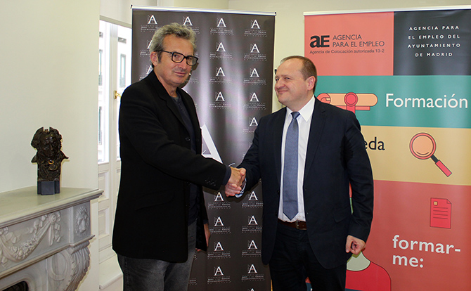 La Academia de Cine y la Agencia para el Empleo de Madrid firman un convenio de colaboración para incentivar la inserción laboral en el sector audiovisual