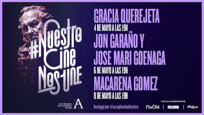 Gracia Querejeta, Jon Garaño, Jose Mari Goenaga y Macarena Gómez, en #NuestroCineNosUne