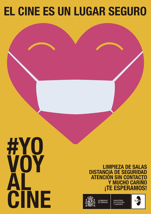 Bajo el lema ‘El cine es un lugar seguro’ el Instituto de la Cinematografía y de las Artes Audiovisuales (ICAA) se suma a la campaña #YoVoyAlCine