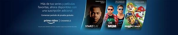 Amazon Prime Video Channels llega a España con Starzplay, MGM, Noggin y más, ahora disponibles con suscripciones adicionales para miembros Prime