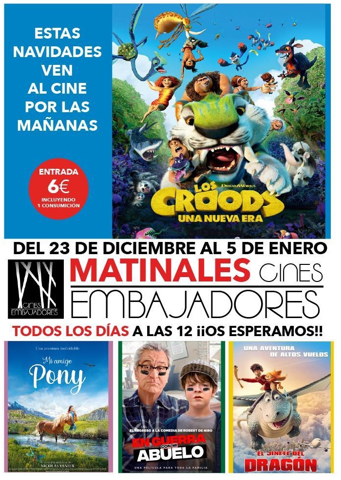 Los Cines Embajadores programan sesiones matinales estas navidades
