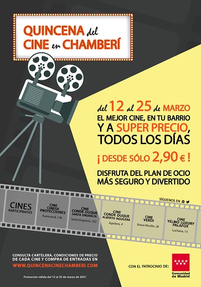 La 'Quincena del Cine en Chamberí' se celebrará del 12 al 25 de marzo