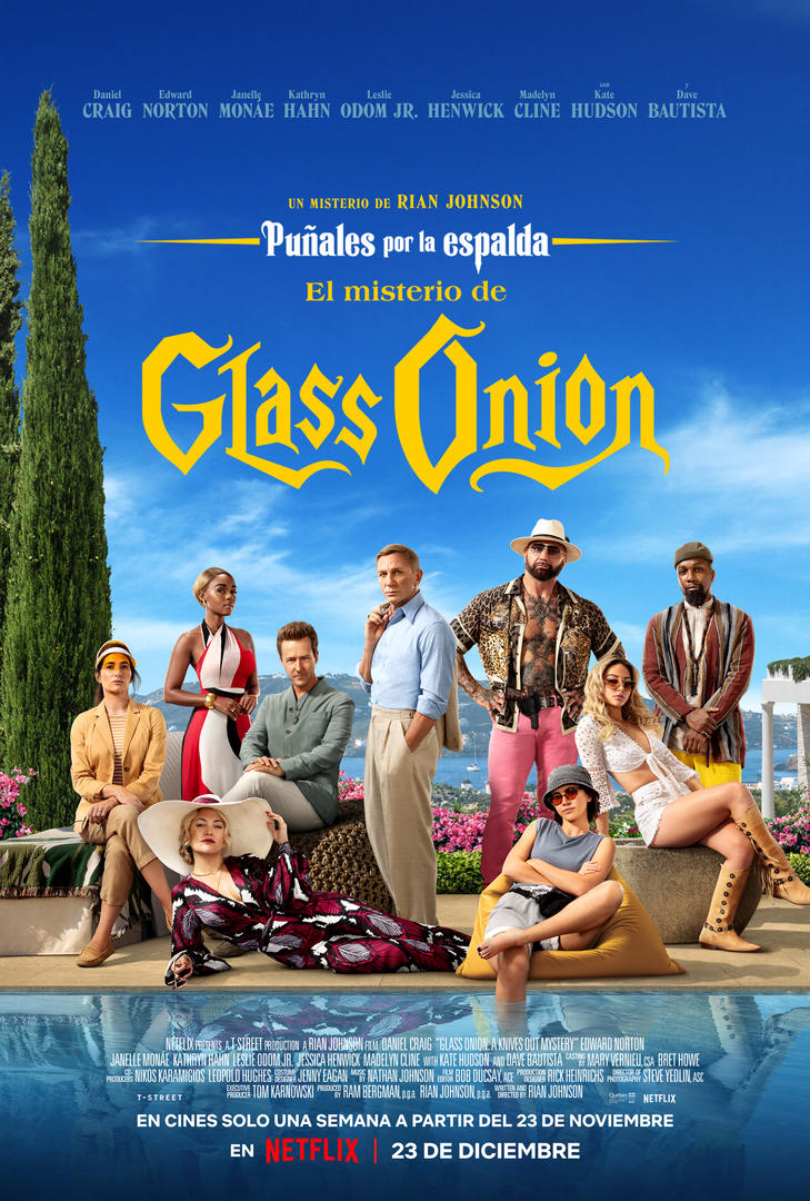 Descubre al culpable en el cartel oficial de 'El Misterio de Glass Onion'